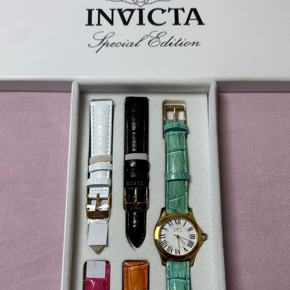 Invicta Gold Watch with Colorful Straps